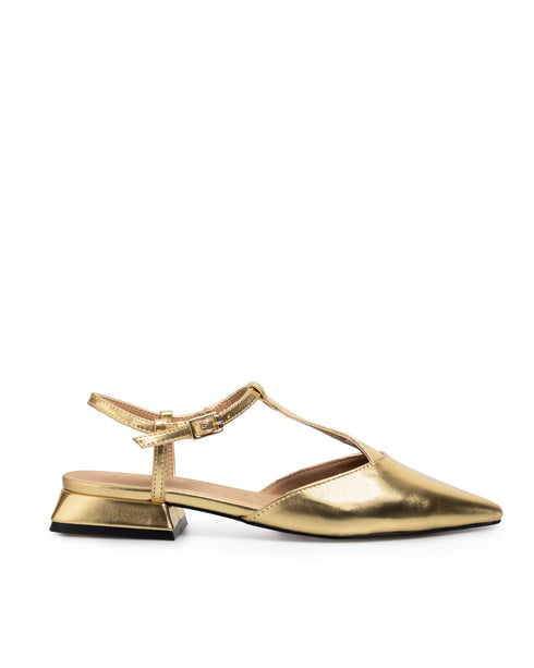 Balerina Oro T-strap Punta Picuda 29404